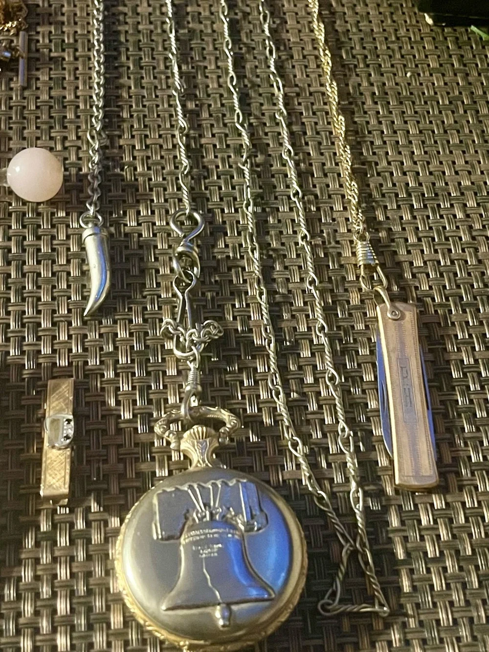 Vintage Men's Formal Jewelry Estate Lot - 35+ Pcs 12K GF Pocket Watch, Cufflinks